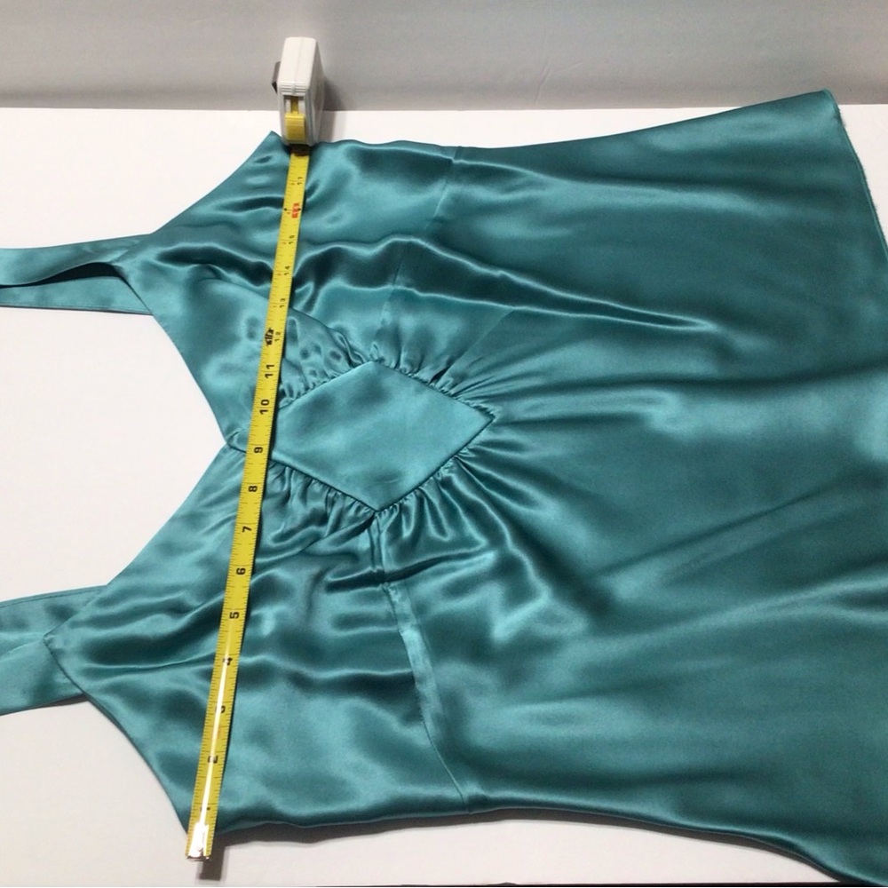 Elegant Teal Silk Sleeveless Top Size 12 Nine West - Picture 4 of 7